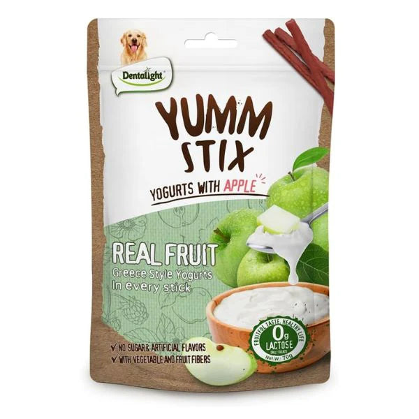דנטלייט יאמ סטיקס מקלוני יוגורט ותפוח - 70 גרם