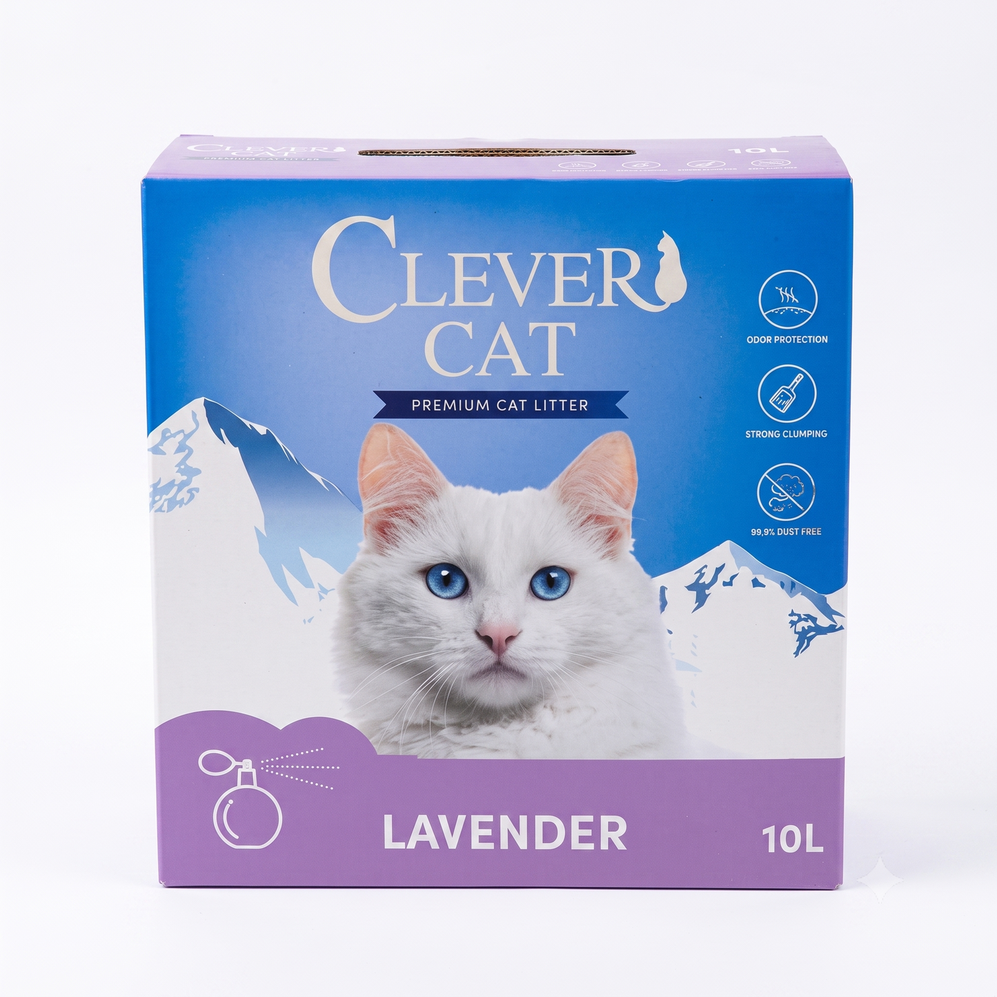 קלבר קט Clever Cat חול לחתולים מתגבש בניחוח לבנדר מרענן בתוספת פחם פעיל – 10 ליטר