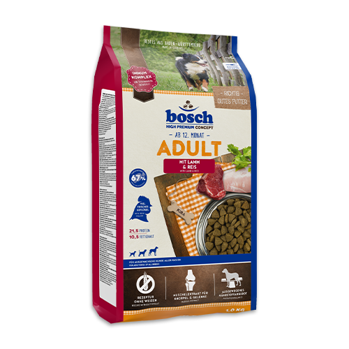 בוש אדאלט כבש ואורז – 100% רכיבים איכותיים | Bosch Adult Lamb & Rice