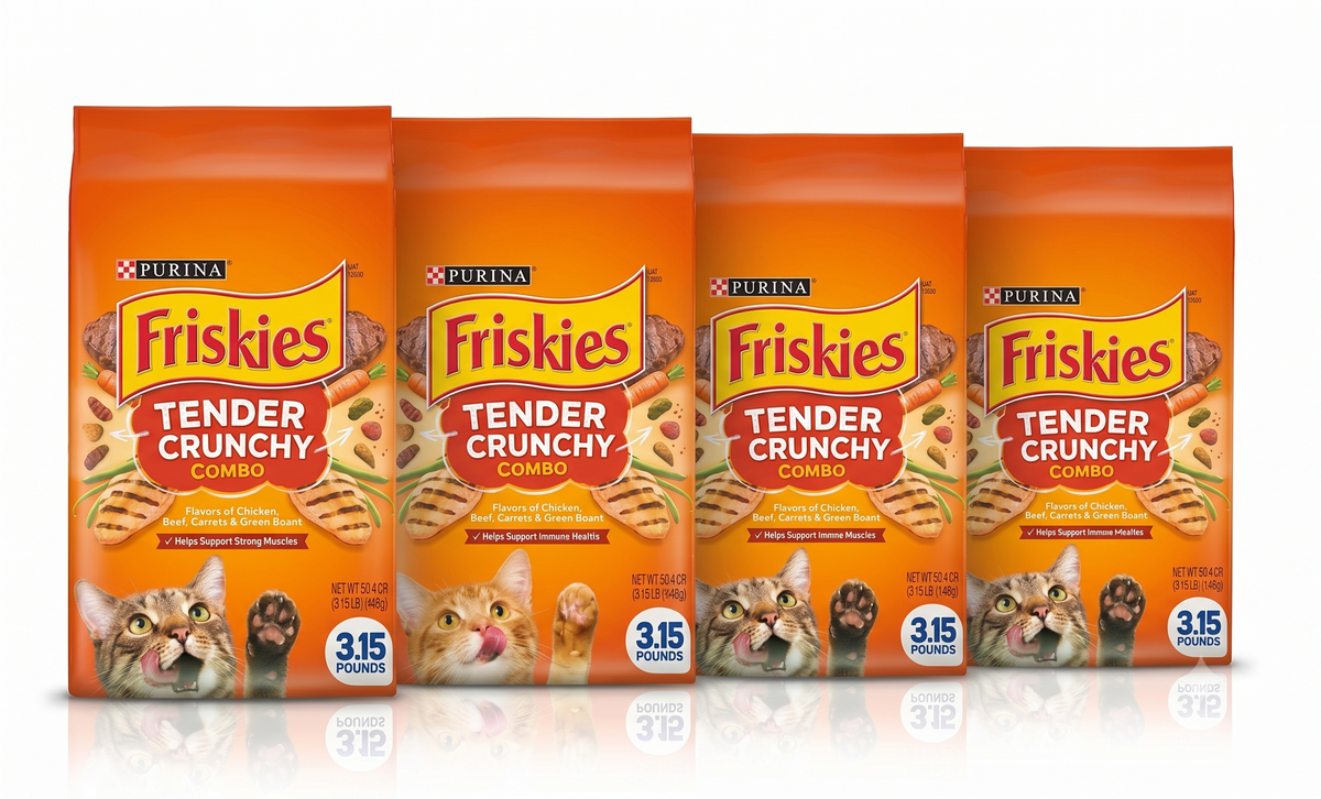 רביעיית פריסקיז Friskies Grillers Barbecue מעדני גריל מזון יבש לחתולים – סה"כ 5.6 ק"ג