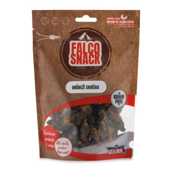 SOKOL FALCO לבבות עוף מיובשים לכלבים וחתולים 150 גרם – חטיף בשר טבעי, דל שומן וקל לעיכול