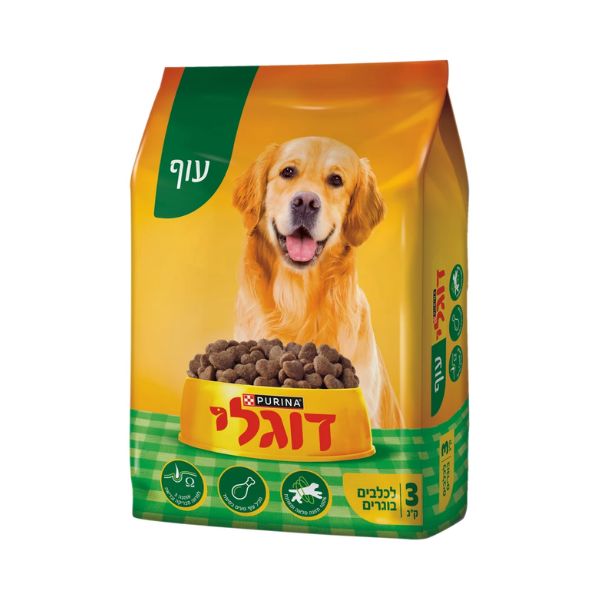 דוגלי עוף מזון לכלבים - 3 ק"ג