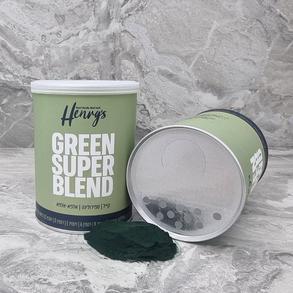 הנריס סופר בלנד Green – קייל, ספירולינה ואלפא אלפא 130 גרם