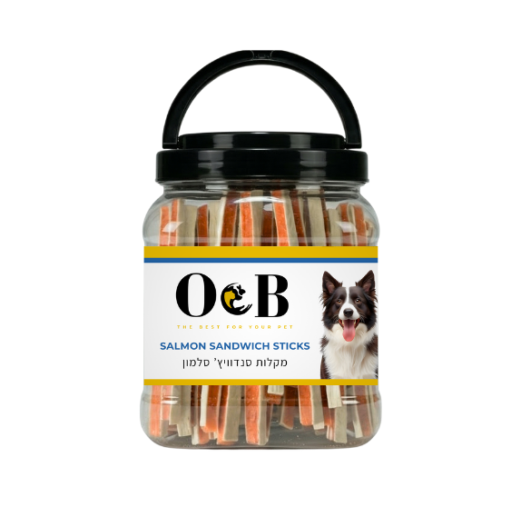 O&B מקלות סנדוויץ' סלמון צנצנת - 400 גרם