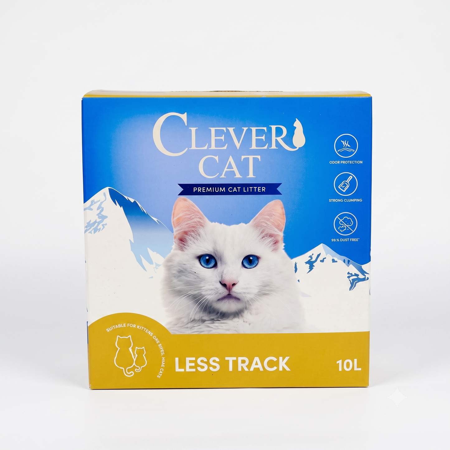 קלבר קט Clever Cat חול לחתולים מתגבש למניעת פיזור מחוץ לארגז ללא בישום – 10 ליטר